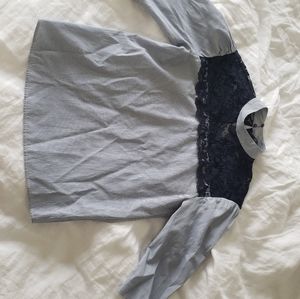 ZARA Blouse Navy&white